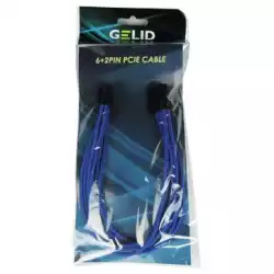 GELID 6+2pin VGA PCI-E Power extension cable 30cm individually sleeved BLUE, 18 AWG