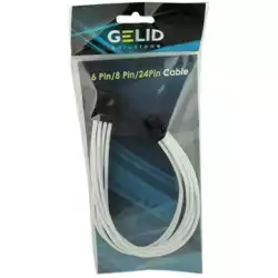 GELID 8pin EPS Power extension cable 30cm individually sleeved UV WHITE, 18 AWG