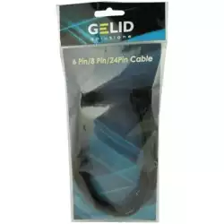 GELID 8pin EPS Power extension cable 30cm individually sleeved BLACK, 18 AWG