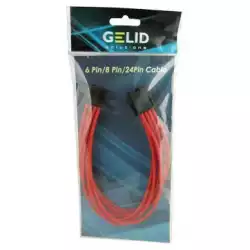 GELID 8pin EPS Power extension cable 30cm individually sleeved RED, 18 AWG