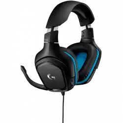 LOGITECH G432 Wired Gaming Headset 7.1 - LEATHERETTE - BLACK/BLUE - USB