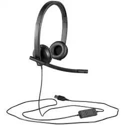 Logitech USB Headset H570e Stereo, In-line Controls, Echo Cancellation, Noise-cancelling, USB