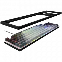 LORGAR Azar 514, Wired mechanical gaming keyboard, RGB backlight, 1680000 colour variations, 18 modes, keys number: 104, 50M clicks, linear dream switches, spring cable up to 3.4m, ABS plastic+metal, magnetic cover, 450*136*39mm, 1.17kg, white, EN layout