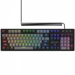 LORGAR Azar 514, Wired mechanical gaming keyboard, RGB backlight, 1680000 colour variations, 18 modes, keys number: 104, 50M clicks, linear dream switches, spring cable up to 3.4m, ABS plastic+metal, magnetic cover, 450*136*39mm, 1.17kg, black, EN layout