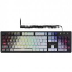 LORGAR Azar 514, Wired mechanical gaming keyboard, RGB backlight, 1680000 colour variations, 18 modes, keys number: 104, 50M clicks, linear dream switches, spring cable up to 3.4m, ABS plastic+metal, magnetic cover, 450*136*39mm, 1.17kg, white, EN layout