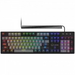 LORGAR Azar 514, Wired mechanical gaming keyboard, RGB backlight, 1680000 colour variations, 18 modes, keys number: 104, 50M clicks, linear dream switches, spring cable up to 3.4m, ABS plastic+metal, magnetic cover, 450*136*39mm, 1.17kg, black, EN layout