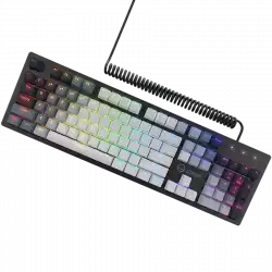 LORGAR Azar 514, Wired mechanical gaming keyboard, RGB backlight, 1680000 colour variations, 18 modes, keys number: 104, 50M clicks, linear dream switches, spring cable up to 3.4m, ABS plastic+metal, magnetic cover, 450*136*39mm, 1.17kg, white, EN layout