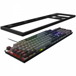 LORGAR Azar 514, Wired mechanical gaming keyboard, RGB backlight, 1680000 colour variations, 18 modes, keys number: 104, 50M clicks, linear dream switches, spring cable up to 3.4m, ABS plastic+metal, magnetic cover, 450*136*39mm, 1.17kg, black, EN layout