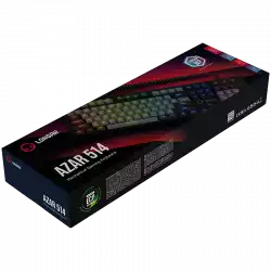 LORGAR Azar 514, Wired mechanical gaming keyboard, RGB backlight, 1680000 colour variations, 18 modes, keys number: 104, 50M clicks, linear dream switches, spring cable up to 3.4m, ABS plastic+metal, magnetic cover, 450*136*39mm, 1.17kg, black, EN layout