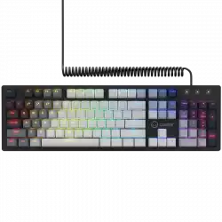 LORGAR Azar 514, Wired mechanical gaming keyboard, RGB backlight, 1680000 colour variations, 18 modes, keys number: 104, 50M clicks, linear dream switches, spring cable up to 3.4m, ABS plastic+metal, magnetic cover, 450*136*39mm, 1.17kg, white, EN layout