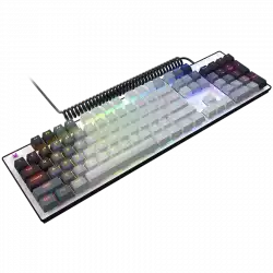 LORGAR Azar 514, Wired mechanical gaming keyboard, RGB backlight, 1680000 colour variations, 18 modes, keys number: 104, 50M clicks, linear dream switches, spring cable up to 3.4m, ABS plastic+metal, magnetic cover, 450*136*39mm, 1.17kg, white, EN layout