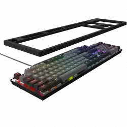 LORGAR Azar 514, Wired mechanical gaming keyboard, RGB backlight, 1680000 colour variations, 18 modes, keys number: 104, 50M clicks, linear dream switches, spring cable up to 3.4m, ABS plastic+metal, magnetic cover, 450*136*39mm, 1.17kg, black, EN layout