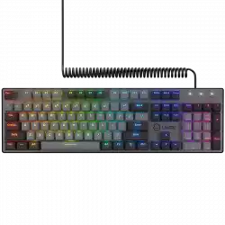 LORGAR Azar 514, Wired mechanical gaming keyboard, RGB backlight, 1680000 colour variations, 18 modes, keys number: 104, 50M clicks, linear dream switches, spring cable up to 3.4m, ABS plastic+metal, magnetic cover, 450*136*39mm, 1.17kg, black, EN layout