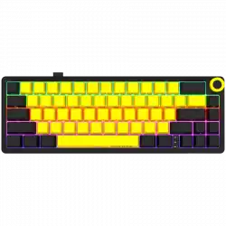 LORGAR KBP70MW, Wireless 65% Mechanical Gaming Keyboard Pro, Black/yellow, EN layout