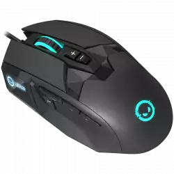 LORGAR Stricter 579, gaming mouse, 9 programmable buttons, Pixart PMW3336 sensor, DPI up to 12 000, 50 million clicks buttons lifespan, 2 switches, built-in display, 1.8m USB soft silicone cable, Matt UV coating with glossy parts and RGB lights with 4 LED flowing modes, size: 131*72*41mm, 0.127kg, black