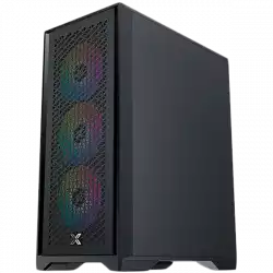 Xigmatek LUX S EN48281, Black, ATX/M-ATX/Mini ITX, U3x1+U2x2, Metal Vents FP & Left TG, 4PCS X24A Fan & Galaxy II Fan Control Kit)