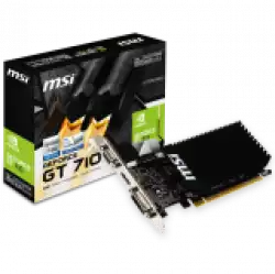 MSI Video Card NVidia GeForce GT 710, 2048MB DDR3, 64-bit, 12.8 GB/s, 1600 Mbps Effective Memory Speed, 954 MHz Clock, PCI Express 2.0, HDMI 1.4, Dual-link DVI-D, D-Sub, 300W Recommended PSU