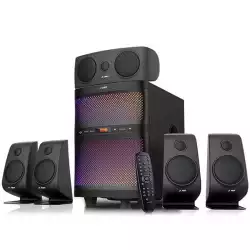 Multimedia Bluetooth Speakers F5060X Bluetooth 4.0, (5.1 Channel Surround, 5Wx5+60W (RMS), 160Hz~20KHz, Subwoofer: 25Hz~85Hz, USB/SD card reader, FM, remote control, Wooden, Black)