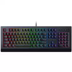 Razer Cynosa V2, Individually customizable backlit gaming-grade keys, Quiet cushioned keystrokes, Dedicated media keys, Durable spill-resistant design, RGB backlighting, Razer Synapse enabled, N-key roll over, 1000 Hz Ultrapolling, Gaming mode option