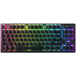 Razer DeathStalker V2 Gaming Keyboard, Red Switch, US Layout, Low-Profile Optical Switches (Linear), Ultra-Slim Casing with Durable Aluminum Top Plate, Laser-Etched Keycaps with Razer HyperGuard Coating, Wired - Detachable braided fiber Type-C cable