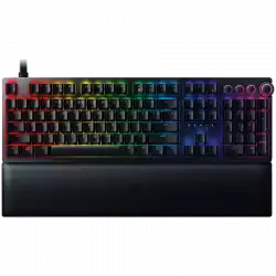 Razer Huntsman V2 Analog (Analog Switch), Optical Gaming Keyboard, US Layout, Doubleshot PBT Keycaps, Sound Dampening Foam, Razer Chroma™ RGB, Up to 8000Hz polling rate, Aluminum matte top plate