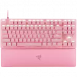 Razer Huntsman V2 Tenkeyless Pink, Optical Gaming Keyboard (Linear Optical Switches Gen-2), US Layout, Doubleshot PBT Keycaps, Sound Dampening Foam, Razer Chroma™ RGB, Up to 8000Hz polling rate, Aluminum matte top plate