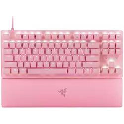 Razer Huntsman V2 Tenkeyless Pink, Optical Gaming Keyboard (Linear Optical Switches Gen-2), US Layout, Doubleshot PBT Keycaps, Sound Dampening Foam, Razer Chroma™ RGB, Up to 8000Hz polling rate, Aluminum matte top plate