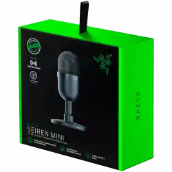 Razer Seiren Mini - Black, Ultra-compact Streaming Microphone, Professional Recording Quality, Ultra-precise supercardioid pickup pattern, Ultra-compact build, Heavy-duty tilting stand, Built-in shockmount, USB plug-and-play