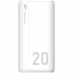 Silicon Power GS15 20.000mAh PowerBank > 500 charging cycles Plastic, Dual input Micro-B & Type-C, Dual USB output 2.1A, 20000mAh, Li-polymer, White, EAN: 4713436140245