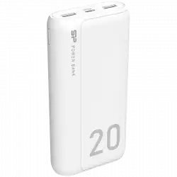 Silicon Power GS15 20.000mAh PowerBank > 500 charging cycles Plastic, Dual input Micro-B & Type-C, Dual USB output 2.1A, 20000mAh, Li-polymer, White, EAN: 4713436140245