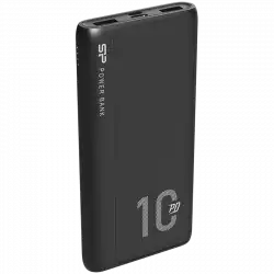 Silicon Power QP15 10.000mAh PowerBank > 500 charging cycles 2x USB A Out, 1x Micro USB in + 1x USB C In/out, Li-Polymer, 10000mAh, Fast Charge, Black