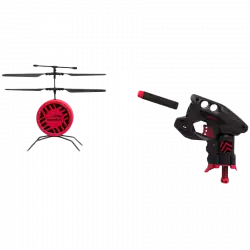 Speedlink DRONE SHOOTER Game Set,Helicopter drone with shooter gun,Twin rotor,Flight time:max.5 mins,Battery:Li-polymer,3.7V,75mAh,WL range:5m,Shooter gun with 3 soft darts,Shooting range:max.6m,black