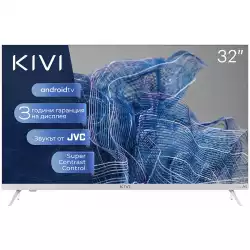 Телевизор KIVI 32', HD, Google Android TV, White, 1366x768, 60 Hz, Sound by JVC, 2x8W, 33 kWh/1000h , BT5, HDMI ports 3, 24 months