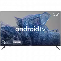 Телевизор KIVI 55', UHD, Google Android TV, Black, 3840x2160, 60 Hz, , 2x10W, 83 kWh/1000h , BT5, HDMI ports 4, 24 months