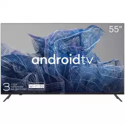 Телевизор KIVI 55', UHD, Google Android TV, Black, 3840x2160, 60 Hz, , 2x10W, 83 kWh/1000h , BT5, HDMI ports 4, 24 months