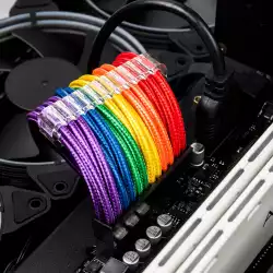 1stPlayer комплект удължителни кабели Custom Modding Cable Kit Rainbow - ATX24P, EPS, PCI-e - RB-001