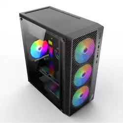1stPlayer компютърна кутия със захранване Gaming Case ATX - A7 RGB - included 500W PSU, 4 Fans