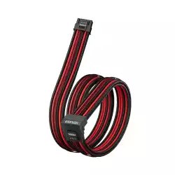 1stPlayer модулен кабел Custom Sleeved Modding Cable Black/Red - PCIe 5.0 12VHPWR M/M - FM2-B-BR