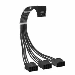 1stPlayer удължителен кабел Custom Sleeved Modding Cable Black - 3 x PCIe 8-pin to 12VHPWR - FM3-B-BK