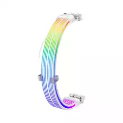 1stPlayer удължителен кабел Extension Modding Cable PCIe 6+2PIN Addressable RGB White - NC2-8P-WH