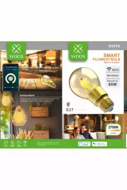 Woox смарт крушка Light - R9078 - WiFi Smart Filament LED Bulb E27, 6W/60W, 650lm