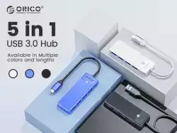 Orico хъб USB3.1 HUB Type-C - 3 x USB3.0, SD, TF - PAPW3AT-C3-015-BK