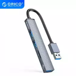 Orico хъб USB3.0/2.0 HUB 3 port + card reader, Aluminum - AH-A12F-GY