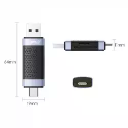 Orico четец за карти Card Reader USB Type C/A Black - CD2D-AC2-BK