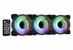 AeroCool комплект вентилатори Fan Pack 3-in-1 3x120mm - Mirage 12 Pro - Addressable RGB with Hub, Remote - ACF3-MR10227.11