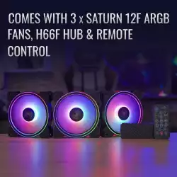 AeroCool комплект вентилатори Fan Pack 3-in-1 3x120mm - Saturn 12F ARGB Pro - Addressable RGB with Hub, Remote - ACF3-ST10247.01