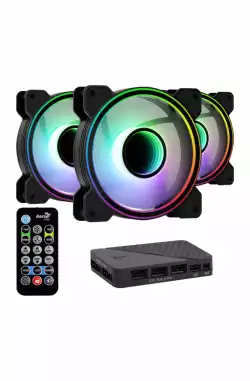 AeroCool комплект вентилатори Fan Pack 3-in-1 3x120mm - Mirage 12 Pro - Addressable RGB with Hub, Remote - ACF3-MR10227.11