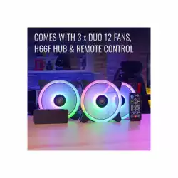 AeroCool комплект вентилатори Fan Pack 3-in-1 3x120mm - DUO 12 Pro - Addressable RGB with Hub, Remote - ACF3-DU10227.11