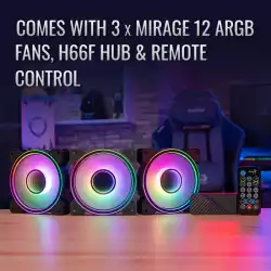 AeroCool комплект вентилатори Fan Pack 3-in-1 3x120mm - Mirage 12 Pro - Addressable RGB with Hub, Remote - ACF3-MR10227.11