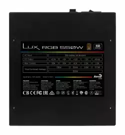 AeroCool захранване PSU LUX RGB 550W -  Bronze, RGB Addressable - ACPB-LX55AEC.11